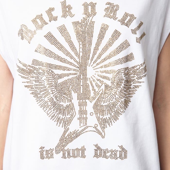 Zadig & Voltaire Muscle Tee ROCK N ROLL IS NOT DEAD - Picture 1 of 5